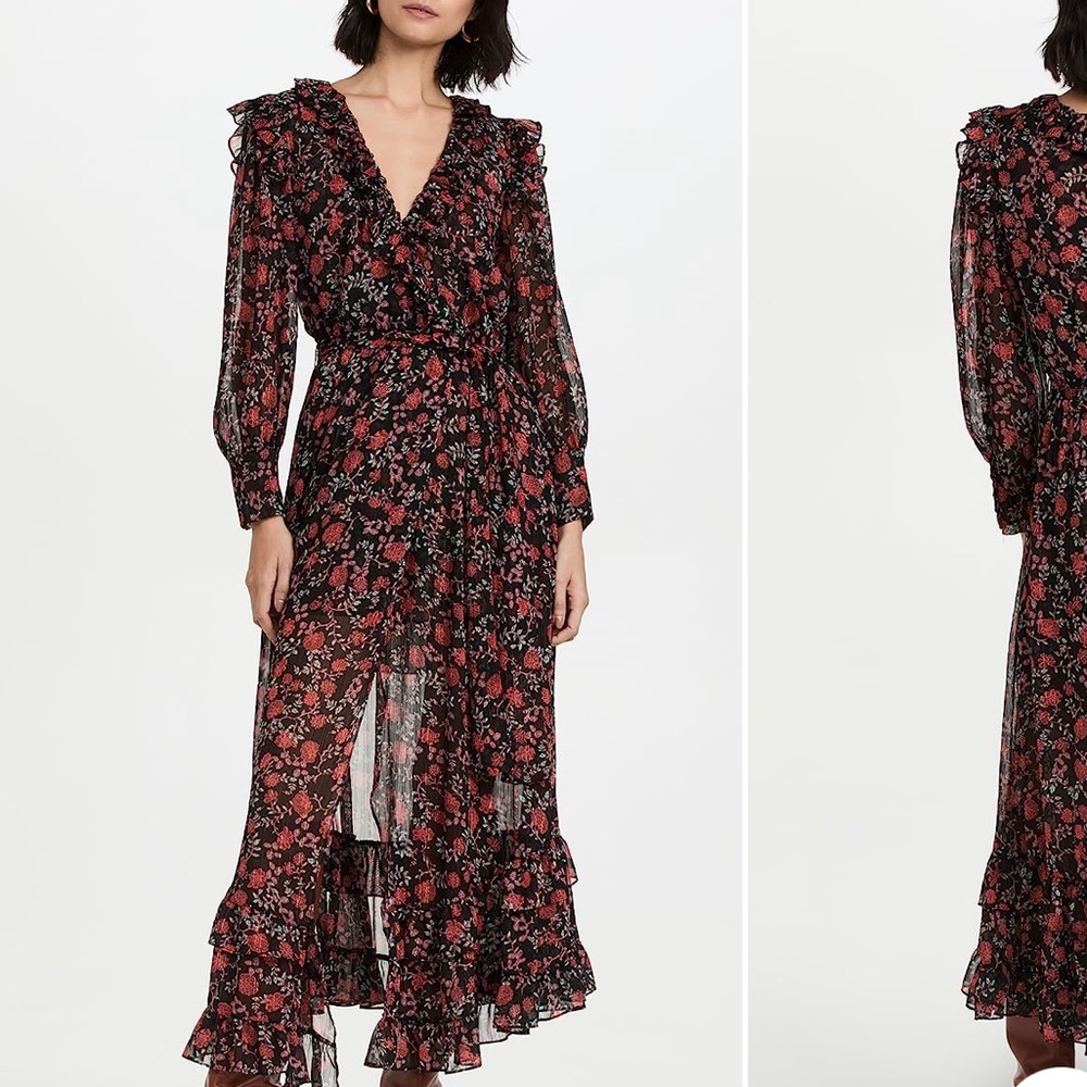 Misa Dress Gabriela Floral Black Size Small S
